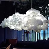 INJUICY Moderne Led Edison Nuage Lampe Suspensions Lustre Plafonniers en Coton Eclairage de Plafond pour Café Salle à Manger Salon Fille Chambres D'enfants et de Restaurant (Diamètre 600 mm)