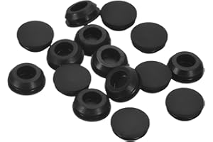 QUARKZMAN 15 Piezas Tapones de Silicona, Tapones Redondos de Bloqueo a Presión para Agujeros de 12-13mm, Tapones de Agujero Impermeables para Tubos de Metal, Negro