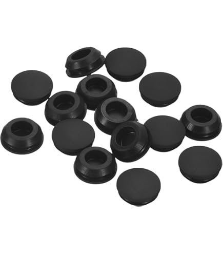 QUARKZMAN Bouchon De Trou En Caoutchouc De Silicone 25.2mm Diamètre Bouchon Souple Et Flexible Pour 24mm Trou Noir 10 Pièces