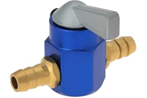 VGOL 1 rubinetto del carburante da 8 mm in metallo in linea per benzina on-off per moto, fuoristrada, scooter, carburante, benzina, gas, carburante, valvola blu