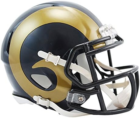 NFL FAN SET Stickers &amp; Speed Riddell Mini Helmet, LOS ANGELES RAMS
