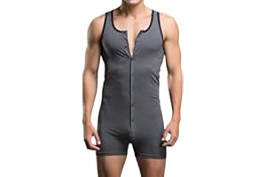 Oanviso Mono de Manga Corta/Sin Manga para Hombre Informal Mono con Bolsillo Color Sólido Trajes de Playa Cremallera/Botón Mono de Una Pieza Una Variedad de Estilos Verano Cómodo Mono