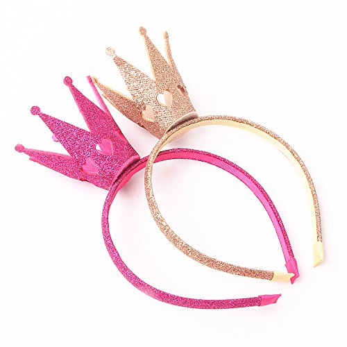 Shining Krone Haar Hoop Geburtstag Party Kid ’s mit Kopfbedeckungen Weihnachten Kinder Haar-Styling-Zubehör, Faser, champagnerfarben, 21*13 CM - 4
