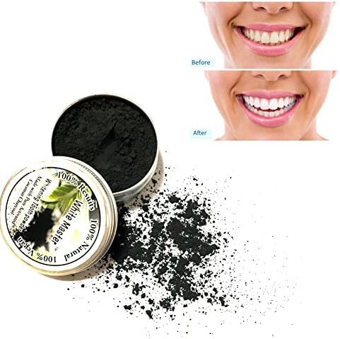 Huoju Nature Bamboo Activated Charcoal Tooth Whitening Powders- Completely Cleaning Teeth Plaque Tartar Removal Coffee&Cigarette&Wine Stains-Promote Healthy Teeth & Radiant Smile (20g)