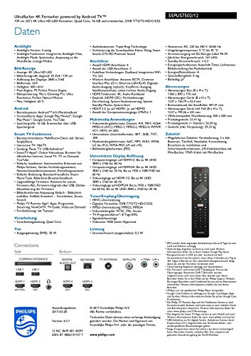 Philips 55PUS7502 Datenblatt