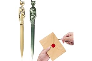 CJQRL 2 Stück Brieföffner, Brieföffner Edel, Brieföffner schwert, Brieföffner personalisiert, Vintage, Geschenk Geschenk für Familie, Freunde und Kollegen, Gold und Bronze(2)