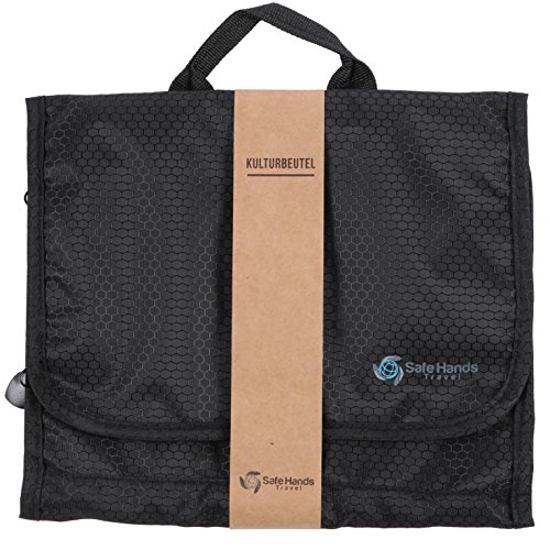 Kulturbeutel - Kulturtasche – Kosmetiktasche – Reise-Waschtasche – Wasserdicht – Faltbar – zum Aufhängen – lebenslange Garantie – Safe Hands Travel