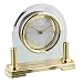 Produktbild W M Widdop Modernes Glas & Messing zwei Ton Quarz gewölbte Design Kaminuhr