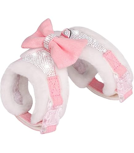 Hundegeschirr Mit Strass & Fliege – Reflektierend, Verstellbar, Für Kleine Bis Mittlere Hunde, Rosa Größe S