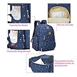 Aosbos Wickelrucksack Wickeltaschen Mutter Rucksäcke inklusive Wickelauflage, Taschenbefestigungssystem für den Kinderwagen, 30 x 43 x 18 cm - 4