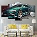 Produktbild BAIYANGYANG Leinwand Wand Kunst Abstrakte Bilder gerahmt 5 Stück Home Decor Flashy Green Sportwagen Gemälde Moderne HD gedruckte Poster PENGDA, 30 x 50 30 x 70 30 x 80 cm, Rahmen