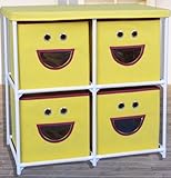 Kinder Stoffkommode "Gesicht" mit 4 Schubladen in gelb