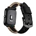 Produktbild Armband für Huami Amazfit Bip Youth watch 22mm, Smartwatch Zubehör Leder Ersatzarmband Armbänder Smartwatch für Männer Frauen (Schwarz)