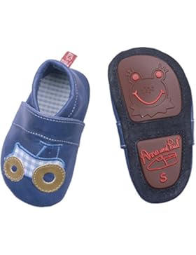 Anna und Paul - Krabbelschuhe aus Leder - Jungbauer ocean - mit Gummisohle Gr. M - 20/21 - 12-15 Monate - 13,3 cm