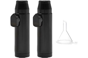 gotyou 2 sztuki Snuff Bottle,Sniffer Dozownik, Snuff Bullet, Dozownik tytoniu, Dozownik z lejkiem, dla miłośników rape"u na zewnątrz, do podróży (czarny)