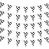 🏁 Material: Estos banderines de carrera son hechos de poliéster de alta calidad, resistentes, reutizables, en color brillante. Mano de obra exquisita, con bordes lisos y sin rebabas. Sin mal olor, seguo para colgar en hogar.