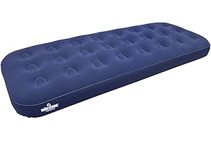 Milestone Camping 88000 Flocked Single Airbed/Easy Inflate & Deflate/Weatherproof/Great For Camping, Festivals, Sleepovers & Family Gatherings