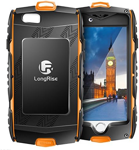iPhone6 Plus heavy duty Case: Shockproof [Drop Protection] [Fingerprint Identification] [Screen Protector] Tough Protective Defender iPhone 6 Plus Case, 360 Degree Protection Outdoor Sports Mobile Cases with [Climbing and Hiking Hook], Orange