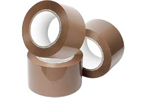 Hasanat Essentials Brown Packaging Packing Tape BOPP Heavy Duty Carton Shipping Warehouse Moving 2 inch x 50 Yard ONLY TAPE (2 inch x 50 yard - 3 pc)