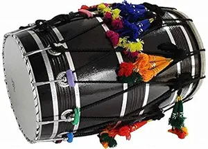 PAL MUSIC HOUSE, Mango Wood Punjabi Bhangra Dhol Black Finish Free Padded Carry Bag