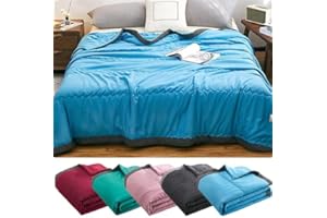 BAWUTZ Kühlende Decke für Frauen, Sommer-Kühldecke,Kühlende Decken für Personen die im Schlaf Schwitzen,Sommer-Einzel-Kühl-Gewichtsdecke für Personen,hält den Körper im Sommer kühl (140 * 200cm,Blau)