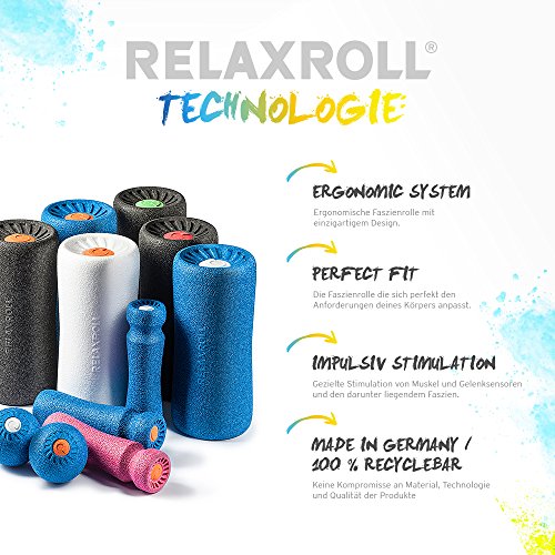 RELAXROLL (das Original) ergonomische Faszienrolle | Massagerolle | Schaumstoffrolle MADE in GERMANY | Effektive Behandlung von Rückenschmerzen, Nackenschmerzen, Achillessehneschmerzen und schweren Beinen - 6