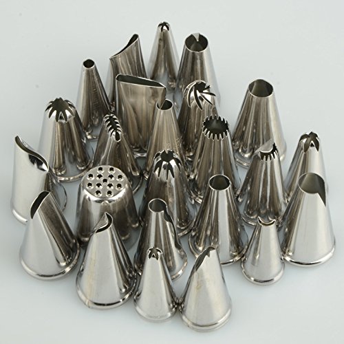 Youpin Spritztüllen für Torten- und Zuckerguss, Kuchendekoration, 24 Stück