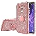 Produktbild Nadoli Glitzer Hülle für Huawei Mate 10 Pro,Kristall Diamant Strass Bumper mit 360 Ring Kickstand Silikon Schutzhülle Handyhülle Frauen Mädchen für Huawei Mate 10 Pro,Roségold