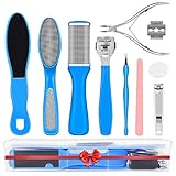 Foot File Pedicure Kit, Foot Files for Hard Skin Remover, Callus Remover Pumice Stone for Feet, Foot Scrub Foot Scrubber Foot Care Gift Set, Callus Shaver Razor with Blade Pedicure Tool 8pc