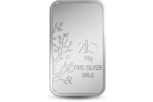 ZILO JEWELS 10 Gram 999 Pure Silver Bar | Banyan Tree Kalpataru Design | Sealed Pack with Certificate of Authenticity | Gift for Diwali Dhanteras Anniversary (10 GRAM)