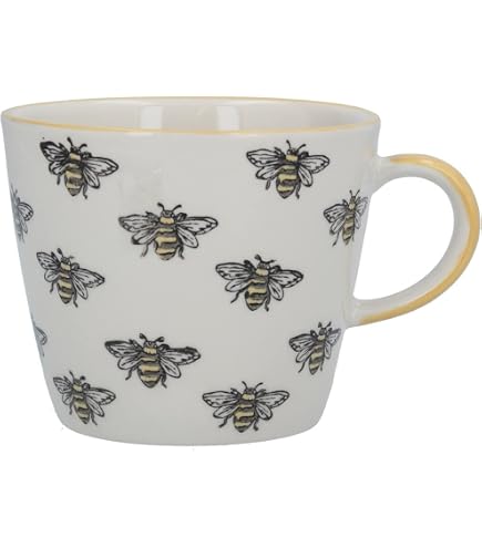 Tazza In Ceramica Gisela Graham Con Peonie - Bianca, Regalo Elegante Per Tè E Caffè