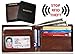 Produktbild KALMORE Herren Geldbörse mit RFID-Blockierung und Sichtfenster, aus echtem Leder, in Geschenkbox, Braun (Full-grain Leather Brown), Einheitsgröße