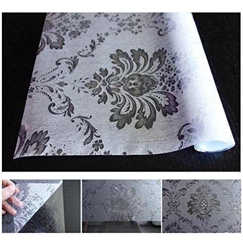 KINLO® Sichtschutzfolie 90x200cm Fensterfolie selbstklebend folie für fenster aus hochwertigem PVC folie büro möbelfolie klar Dekorfolie blumen folie statisch 2 Jahren Qualitätgarantie - 6