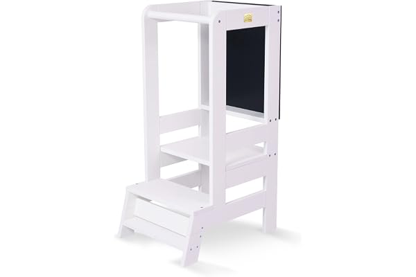 MEOWBABY Tour d’Observation Enfant - Tour d'Observation Montessori, Tour Observation Enfant, Tour d'apprentissage, Tour Montessori en Bois, Blanc
