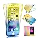 Produktbild Sycode 2 in 1 Gradient Farbe Ultra Dünn Transparent Beidseitiger Vorne und Hinten 360°Full Handy Tasche Transparent Klar Protective Schale Etui für iPhone 8 Plus / 7 Plus-Blau Gelb