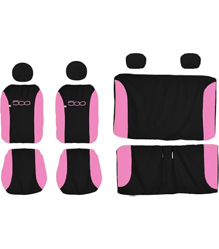 Tappetini Auto Per Fiat 500 Dal 2010 - Kit 4 Pezzi Ricamati Rosa Fucsia - Made In Italy Qualità Premium - Foto 5