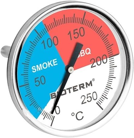 Browin 101200 Thermometer for BBQ and Smoker Ovens, 0Degree C + 250Degree C, Stainless Steel Standard