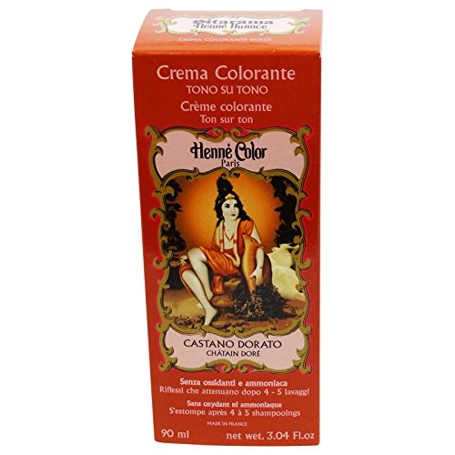SITARAMA Tinte Vegetal Crema con Henna - Castaño Dorado - Sin peróxido ni amoniaco - Sin colorantes sintéticos - Vegan