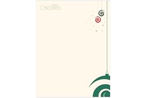 easykart labels Christmas Stationery Paper Letterhead Sheets 60 Pack Holiday Xmas Theme Design for Writing Letters Computer Office Notes & Printing Supplies Size 8.5" X 11"