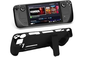 GUGXIOM Full Protective Case for Steam Deck, Kickstand Case Shockproof Non-Slip Anti Collision Accessories Skin for Steam Deck (Black)