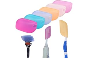 sinzau Silikon-Zahnbürstenabdeckung, hygienischer und antimikrobieller Zahnbürstenhalter für Camping, Reisen, 6 Stück