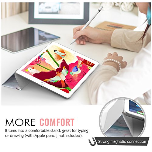 MoKo Hülle für iPad Pro 9.7 – PU Leder Tasche Schutzhülle Schale Smart Case mit Translucent Rücken Deckel, mit Auto Schlaf / Wach Funktion und Stanfunktion für Apple iPad Pro 9.7″ Tablet, Pfirsichblüte - 5