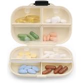 Orret Home 8 B&ouml;lmeli Kilitli Taşınabilir İla&ccedil; Kutusu, Plastik Seyahat Hap Kutusu, G&uuml;nl&uuml;k Vitamin Takviye Tablet Organizeri, &Ccedil;