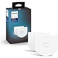 Philips Hue Wandschalter Modul, Doppelpack, ermöglicht ständige Erreichbarkeit von Hue Lampen, Installation hinter vorhandend