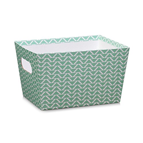 Zeller 17507 Aufbewahrungsbox mit Griffen, Pappe, mint, 25,5 x 33 x 19 cm