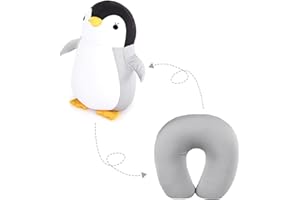 ‎KRAEOKE Kraeoke Nackenhörnchen 2 in 1 U-Form Nackenkissen Kopfkissen Nackenstützkissen Nackenstützen, Nackenhörnchen Verformung zur Plüsch Tier für Camping, Wandern, Auto, Flugzeug