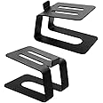 Techzere Desktop Speaker Stands 1 Pair. Speaker Stands for External Sound System Monitors or Computer Speakers for Home Office or Gaming Desk (Black)