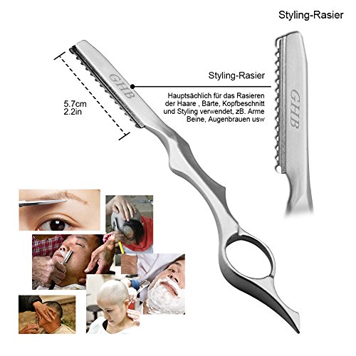GHB 4er Haarscheren Set Friseurschere Effilierschere für Profi Friseure und Privat aus Edelstahl mit Kästchen 6 Zoll - 5
