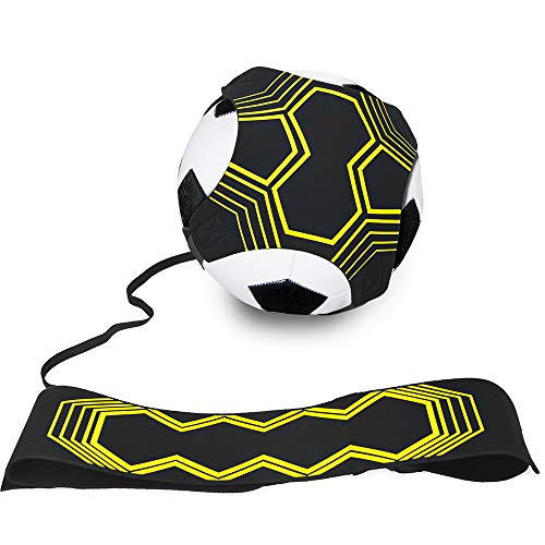 Football Kick Trainer,football training aid.Hands Free Solo Practice Training Aid With Belt & Elastic Rope.Perfect for Football Skills Improvement.Fit for Balls Size #3#4#5,Football Training Equipment