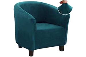 Jaotto Housse de Fauteuil Cabriolet 1 Place, Housse de Fauteuil Crapaud Extensible Chesterfield, Housse Fauteuil Salon Club Velours Lavable, Couverture de Fauteuil Facile à Installer et à Laver,Vert